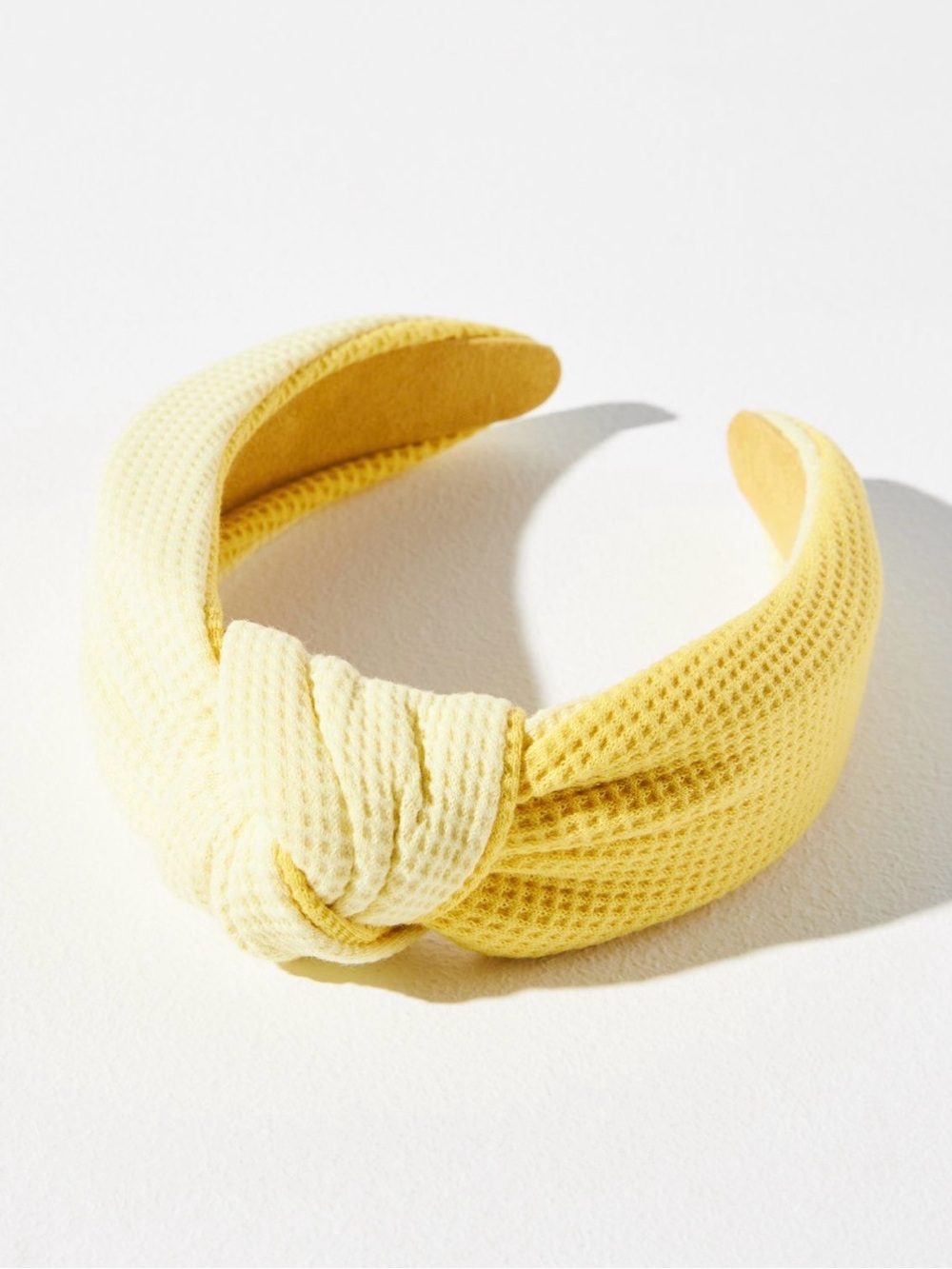 Anthropologie Pale Yellow Waffle Two Tone Knot Headband OS NWT